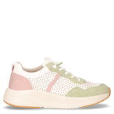 Sneaker in ecopelle bianco rosa verde | Boscaini Scarpe
