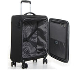 Lite soft spinner bagaglio a mano morbido - 55 cm nero fumo | Boscaini Scarpe