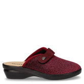 Ciabatta da casa con glitter in tessuto rosso | Boscaini Scarpe