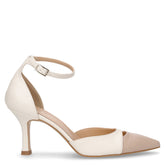 Sandalo a punta in ecopelle con tacco nude beige | Boscaini Scarpe