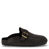 Ciabatta in ecopelle con strass nero | Boscaini Scarpe