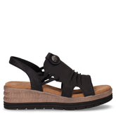 Sandalo con zeppa in ecopelle nero - Sandali Con Tacco Donna | Boscaini Scarpe