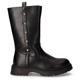 Stivale in ecopelle con cuoricini dorati bambina nero | Boscaini Scarpe