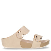 Dira ciabatta in ecopelle con zeppa beige - GRUNLAND | Boscaini Scarpe