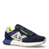 Jaki 2.0 Fluo sneaker in pelle e tessuto navy blu - SUN68 UOMO | Boscaini Scarpe