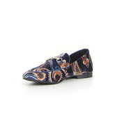 Mocassino damascato blu vanessa | Boscaini Scarpe