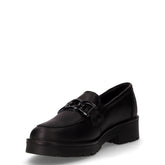 Mocassino in pelle con catena nero | Boscaini Scarpe