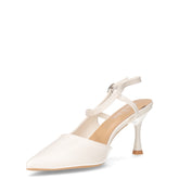 Slingback con tacco in ecopelle bianco | Boscaini Scarpe
