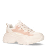 Sneaker in tessuto ed ecopelle beige rosa - Sneakers Donna | Boscaini Scarpe