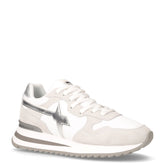 Tally sneaker in pelle e tessuto bianco argento - Sneakers Donna | Boscaini Scarpe