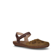 Sandalo in pelle con strappo moro oliva | Boscaini Scarpe