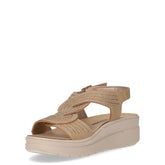 Sandalo con zeppa e strass beige | Boscaini Scarpe
