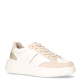 Sneaker in ecopelle con zeppa bianco beige | Boscaini Scarpe