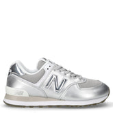574 sneaker in tessuto e pelle argento | Boscaini Scarpe