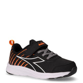 Falcon 6 sneaker in ecopelle bambino nero arancione | Boscaini Scarpe