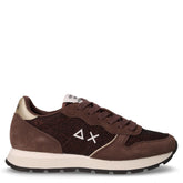Ally Glitter Textile sneaker in tessuto e pelle marrone | Boscaini Scarpe