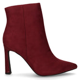 Tronchetto in tessuto scamosciato con zip bordeaux | Boscaini Scarpe