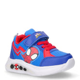 Sneaker in ecopelle e tessuto con luci bambino blu | Boscaini Scarpe