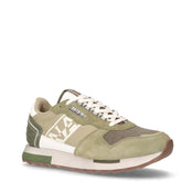 Sneaker in pelle e tessuto verde oliva | Boscaini Scarpe