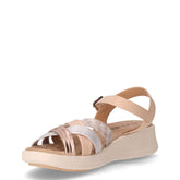 Sandalo in ecopelle con zeppa oro chiaro | Boscaini Scarpe