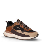 Sneaker in tessuto ed ecopelle nero marrone - Sneakers Donna | Boscaini Scarpe