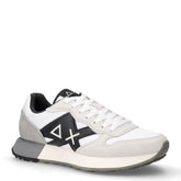 Jaki 2.0 Solid sneaker in tessuto e pelle bianco nero grigio | Boscaini Scarpe