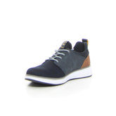 Stringata sportiva in ecopelle e tessuto blu scuro | Boscaini Scarpe