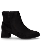 Tronchetto in tessuto scamosciato con zip nero | Boscaini Scarpe