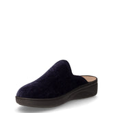 Alme ciabatta in tessuto con zeppa blu | Boscaini Scarpe