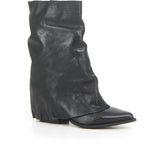 Camperos a punta con tacco nero lavato - Stivali Donna | Boscaini Scarpe