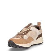 Sneaker in tessuto ed ecopelle cammello | Boscaini Scarpe