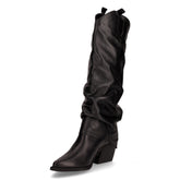 Stivale camperos con tacco in pelle nero | Boscaini Scarpe