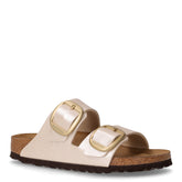 Arizona Big Buckle ciabatta in pelle bianco perla | Boscaini Scarpe