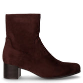Tronchetto in tessuto scamosciato con zip marrone scuro | Boscaini Scarpe