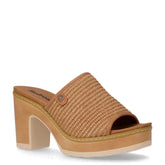 Ciabatta in rafia con tacco cammello - REFRESH DONNA | Boscaini Scarpe
