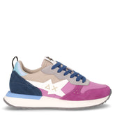 Stargirl sneaker in pelle e tessuto prugna marrone azzurro - SUN68 | Boscaini Scarpe