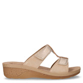 Ciabatta in ecopelle con zeppa platino | Boscaini Scarpe
