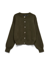Cardigan in maglia con bottoni verde scuro | Boscaini Scarpe