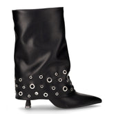 Stivaletto a punta in ecopelle con risvolto nero - GOLD & GOLD | Boscaini Scarpe