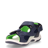 Fiesole sandalo in ecopelle e tessuto bambino blu verde | Boscaini Scarpe