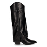 Stivale camperos in ecopelle con tacco e risvolto nero - LAURA BIAGIOTTI | Boscaini Scarpe