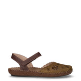 Sandalo in pelle con strappo moro oliva | Boscaini Scarpe