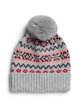Cappello con pompon in maglia grigio chiaro | Boscaini Scarpe