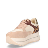 Sneaker in tessuto ed ecopelle con zeppa leopardo | Boscaini Scarpe