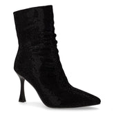 Tronchetto a punta in tessuto con strass nero - QUEEN HELENA | Boscaini Scarpe