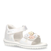 Sandalo in ecopelle bambina bianco argento | Boscaini Scarpe