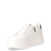 Sneaker in ecopelle con platform bianco argento | Boscaini Scarpe