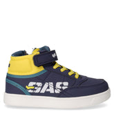 Jeb High LTX sneaker in ecopelle e tessuto bambino blu giallo | Boscaini Scarpe