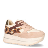 Sneaker in tessuto ed ecopelle con zeppa leopardo - QUEEN HELENA | Boscaini Scarpe