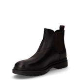 Andalo stivaletto in pelle e tessuto nero cioccolato | Boscaini Scarpe